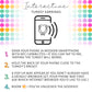 Instructional graphic showing how to use NFC on a smartphone to interact with a turkey earring charm, with four numbered steps and a phone illustration.