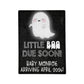 A puzzle with a cartoon ghost and the text: "Little Boo Due Soon! Baby Monroe Arriving April 2026!" on a black background.