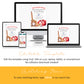 Editable template displayed on desktop, laptop, tablet, and smartphone screens with text instructions for editing and finding matching items.