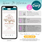An infographic explains how to edit a birthday invitation with Corjl: purchase, edit online, then download or share. A sample farm-themed invite is displayed on a phone screen.