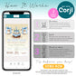 An infographic explains how to edit a birthday invitation with Corjl: purchase, edit online, then print or share. An example invite is shown on a smartphone screen.
