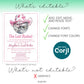Digital invitation template with a pink cowboy hat and disco ball, showing editable options for text, fonts, and colors, and noting that graphics cannot be edited.