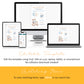 A baby shower invitation template is displayed on a desktop, laptop, tablet, and smartphone, showing it can be edited across multiple devices using Corjl.