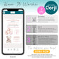 An infographic shows steps to edit a baby shower invitation with Corjl: purchase, edit online, then print or share. A phone displays the invitation design. "Demo Now" is highlighted.