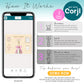 An infographic showing steps to edit with Corjl: checkout, edit online, and print or share. Includes a phone displaying a sample design and instructions for demo access.