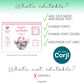 Infographic listing editable features of a bachelorette party invitation template, including text adjustments and font changes; graphics are not editable.