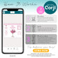 An infographic explains how to edit a template using Corjl on a phone: purchase, edit, then print or share; demo info and instructions included.