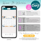Infographic showing steps to edit a baby shower template with Corjl: purchase, edit in browser, then print or share. Includes a mobile interface example and a demo invitation.